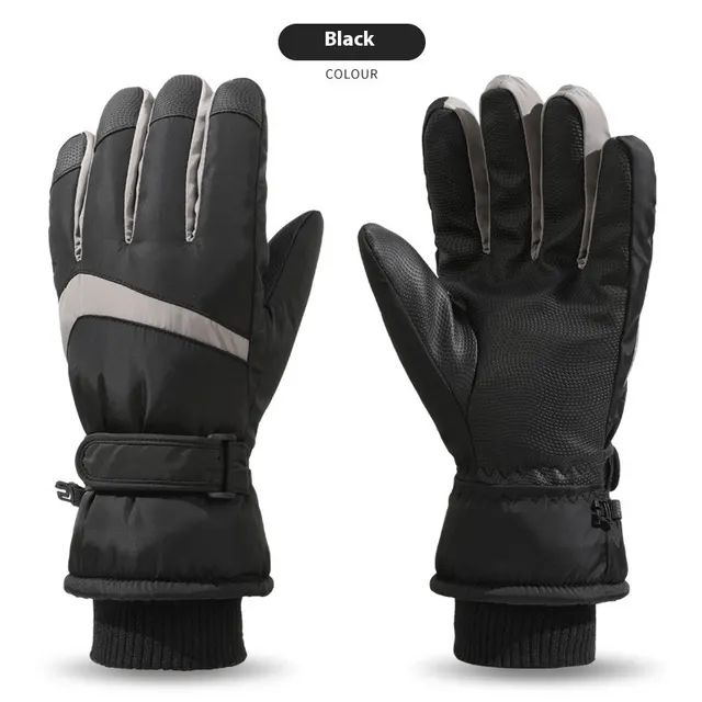 Skiing Gloves Winter Touch Screen Motorcycle Fleece lined Warm Black And Gray Female - Shop at LoveMi