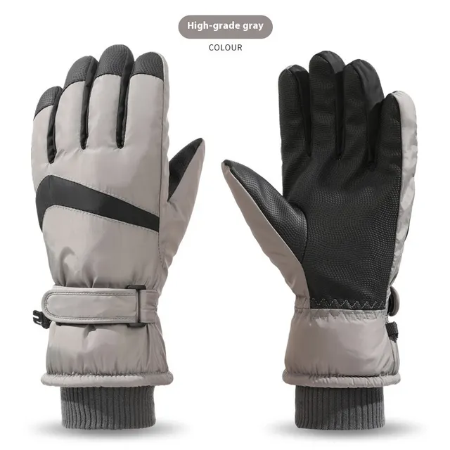 Skiing Gloves Winter Touch Screen Motorcycle Fleece lined Warm Gray And Black Women - Shop at LoveMi