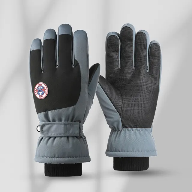 Winter Ski Windproof Touch Screen Fleece Warm Gloves Blue Red Label Men - Shop at LoveMi