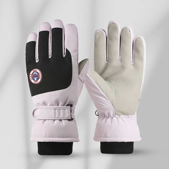 Winter Ski Windproof Touch Screen Fleece Warm Gloves Purple And Red Label Female - Shop at LoveMi