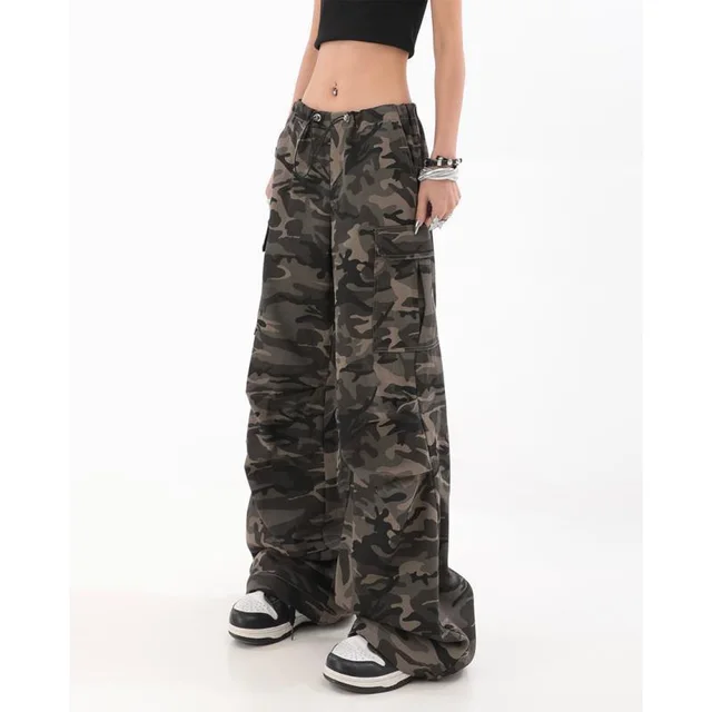 American Retro Camouflage Cargo Pants Women's Summer Loose Camouflage - Shop at LoveMi