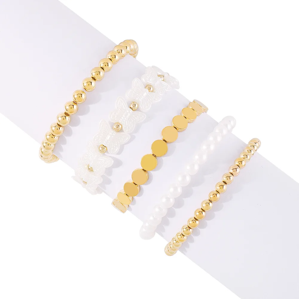 Geometric Popular Vacation Style Beaded Bracelet Suit - Butterfly