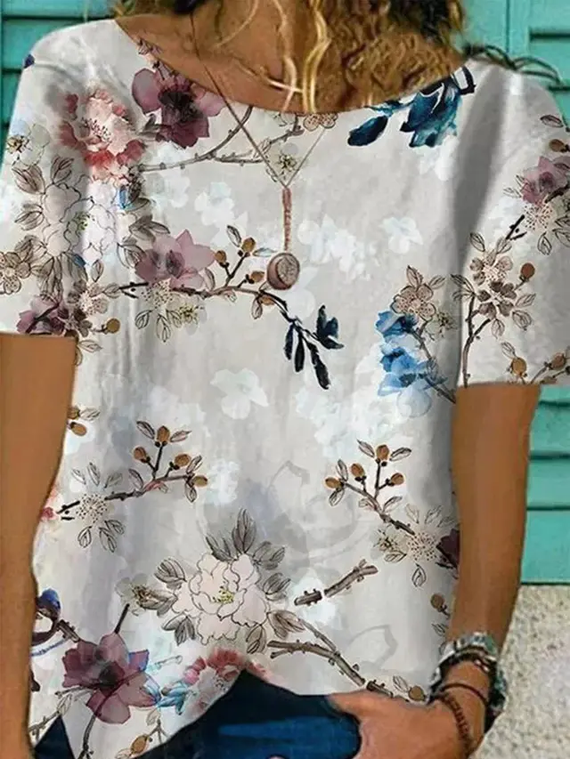Women's American style Retro Short Sleeve T shirt F168Z542 - Shop at LoveMi