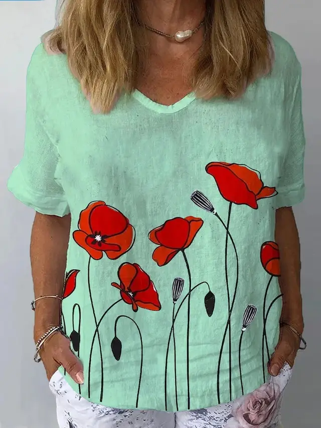 Women's American style Retro Short Sleeve T shirt F168Z546 - Shop at LoveMi