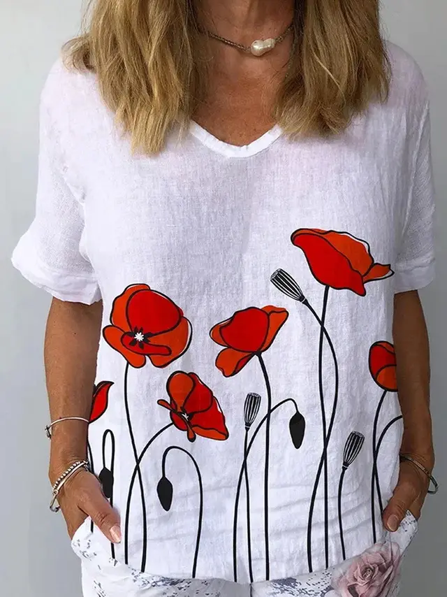 Women's American style Retro Short Sleeve T shirt F168Z572 - Shop at LoveMi