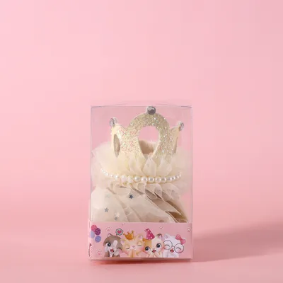 Pet Wedding Princess Crown Headdress Cat Beige Crown Veil - Shop at LoveMi