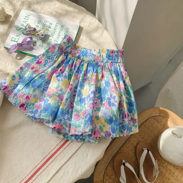 Children's Floral Shorts Bud Skirt Pants Fashionable Colorful Flowers - Shop at LoveMi