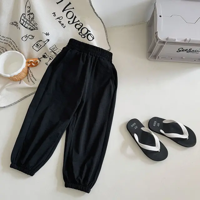 Boys' Bloomers Summer Children Ice Silk Quick drying Anti Mosquito Pants Black - Shop at LoveMi