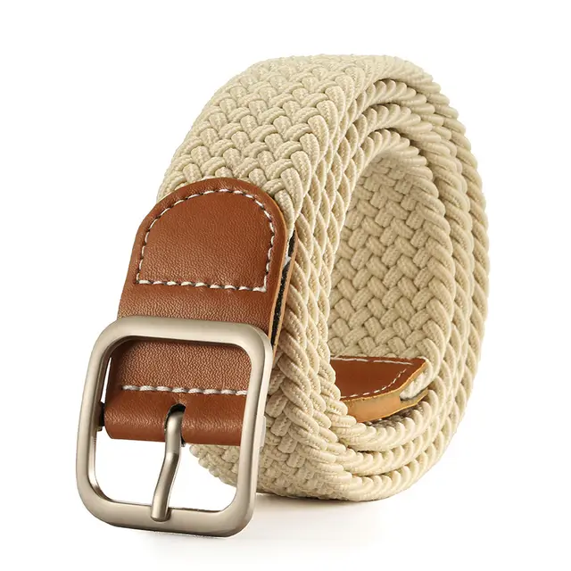 Fashion Square Buckle Women's Canvas Belt Creamy White - Shop at LoveMi