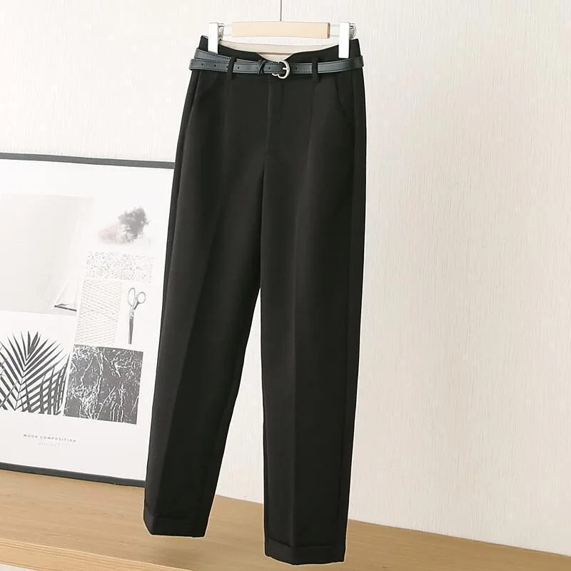 Female Slimming And Age Reducing High Waisted Casual Pants Black - Shop at LoveMi
