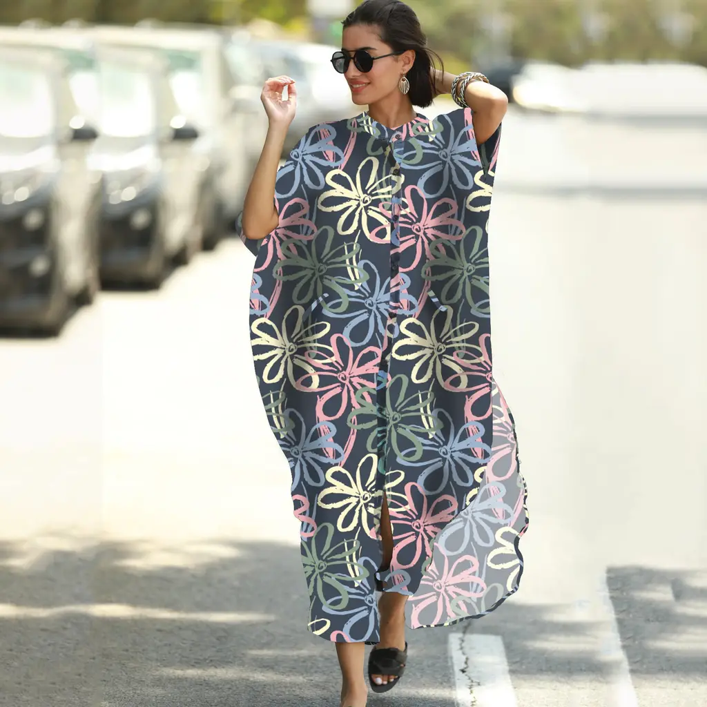 Vacation Robe Sun Protection Clothing Cardigan Beach Jacket Bikini Cover-up Swimsuit Blouse - Zs168814