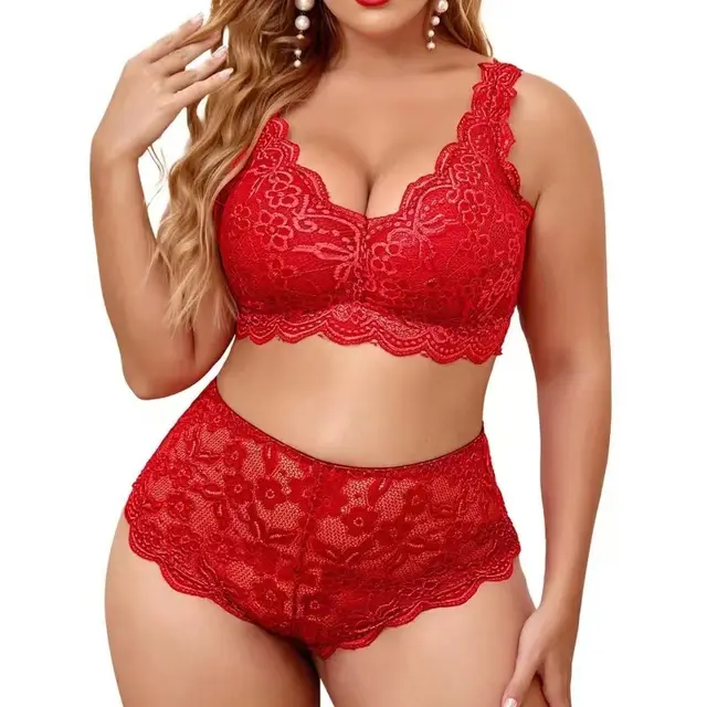 Lace Flower Suspender Shorts XL Set Red - Shop at LoveMi