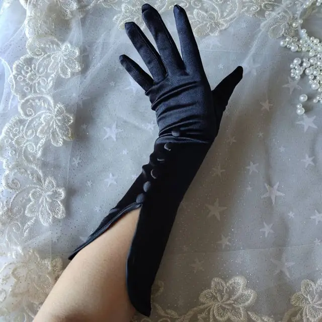 Studio Photographer's Wedding Dress Satin Gloves Black - Shop at LoveMi
