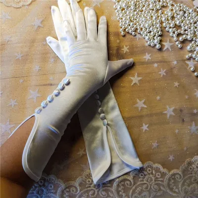 Studio Photographer's Wedding Dress Satin Gloves White - Shop at LoveMi