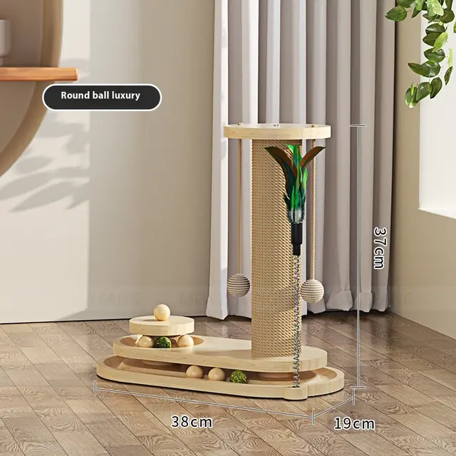 Solid Wood Cat Turntable Scratching Post Durable Toy Elliptical Turntable - Shop at LoveMi