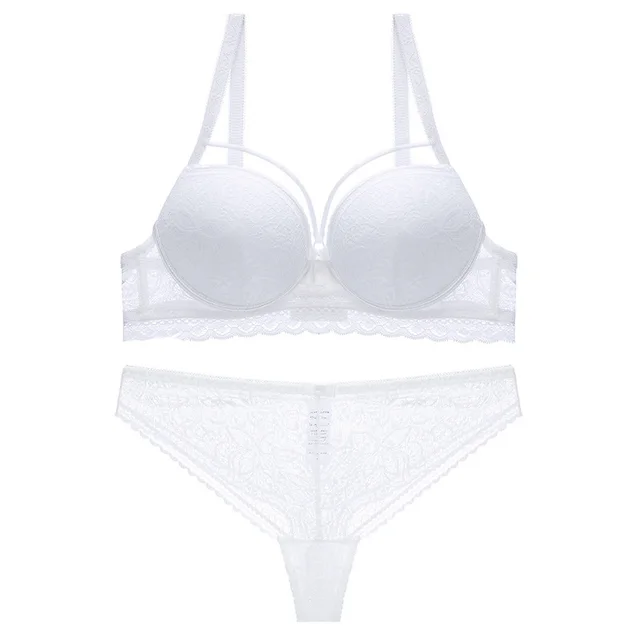 Lace Push Up Large Size Bra Set White - Shop at LoveMi