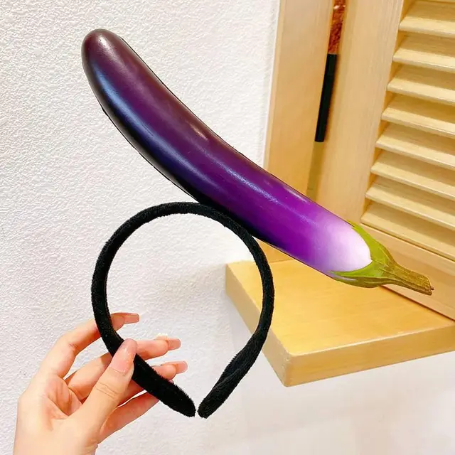 Large Radish Cabbage Vegetable Headband Headdress For Taking Photos New Eggplant - Shop at LoveMi