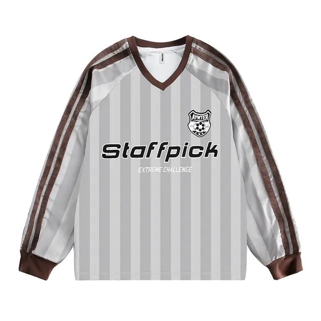 American Sports Loose Men's And Women's Side Striped Top Brown - Shop at LoveMi