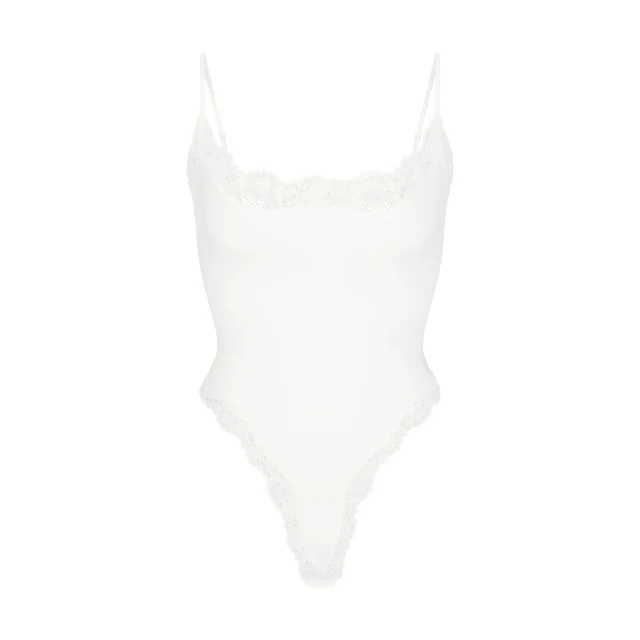 Strap Lace Base One piece Open Crotch Comfortable White - Shop at LoveMi