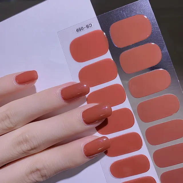 Solid Color 16 Small Stickers Nail Stickers Simple Nail Stickers Cs059 - Shop at LoveMi