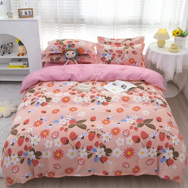 Korean style Home Textile Bedding Brushed Simple Strawberry Garden - Shop at LoveMi