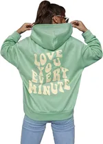 Every Thing Will Be Okay Creative Letter Hoody Female Casual Pocket Hoodie Fashion Loose Clothes Warm Comfortable Pullover - Cyan
