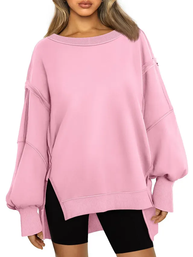 Women's Hooded Fashion Round neck Sweater Pink - Shop at LoveMi