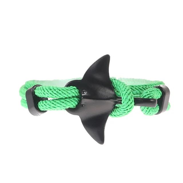 New Ocean Series Boat Anchor Style Manta Ray Bracelet Grass Green Rope - Shop at LoveMi