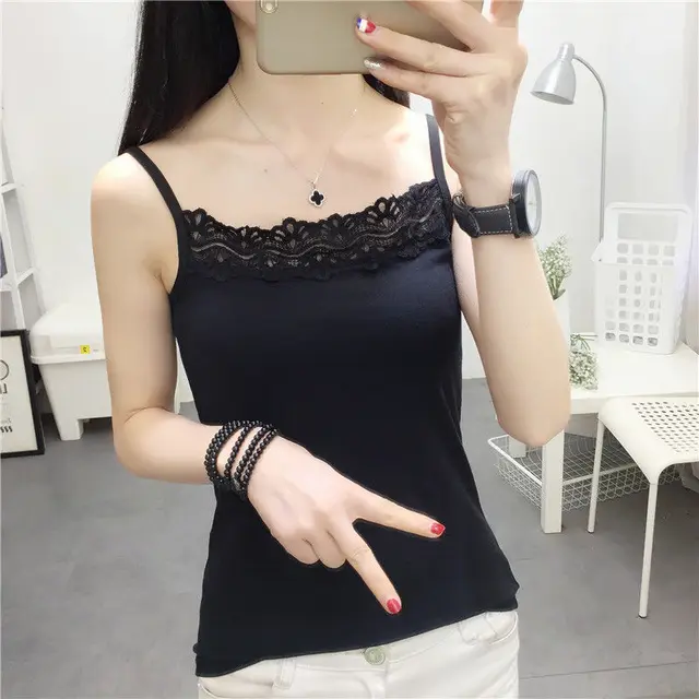 Inner Vest Autumn Lace Camisole Black - Shop at LoveMi
