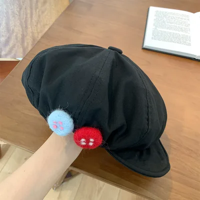 Japanese style Retro Cotton And Linen Octagonal Cap Women's Summer Color Black - Shop at LoveMi