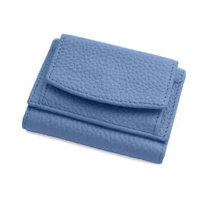 Minimalist And Creative Multi Card Mini Leather Wallet Blue - Shop at LoveMi