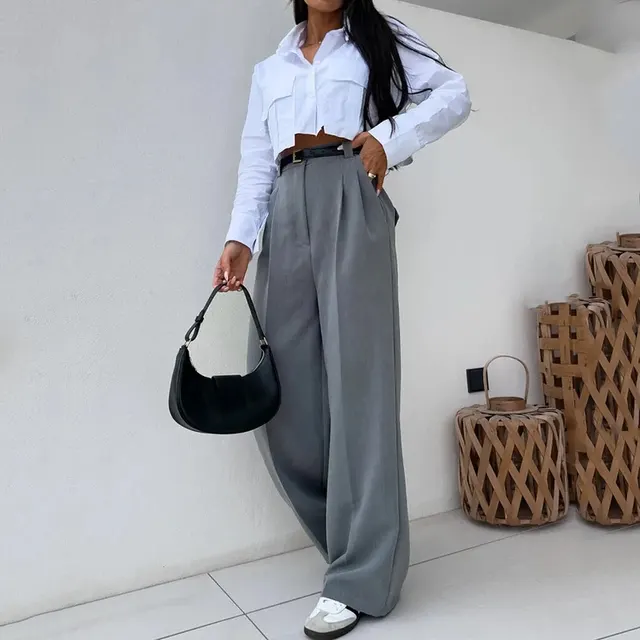 Women's Fashion All match Slim Fit Shirt Outfit White - Shop at LoveMi