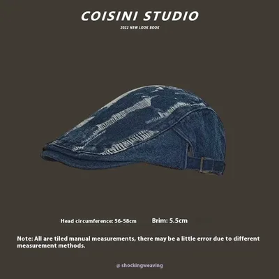Blue Advance Hats Spring And Autumn Painter Cap Women's Casual Fashion Hole Jeans, Deep Blue - Shop at LoveMi