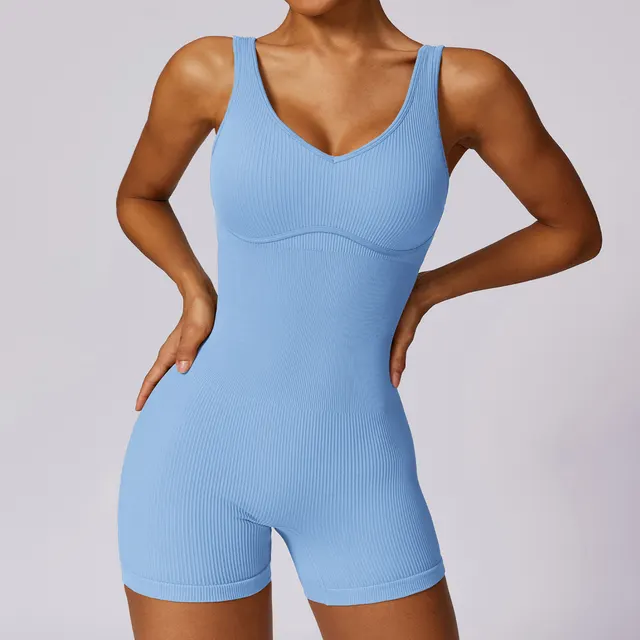 Fashion Sports Tight Fitness One piece Women Sky Blue - Shop at LoveMi