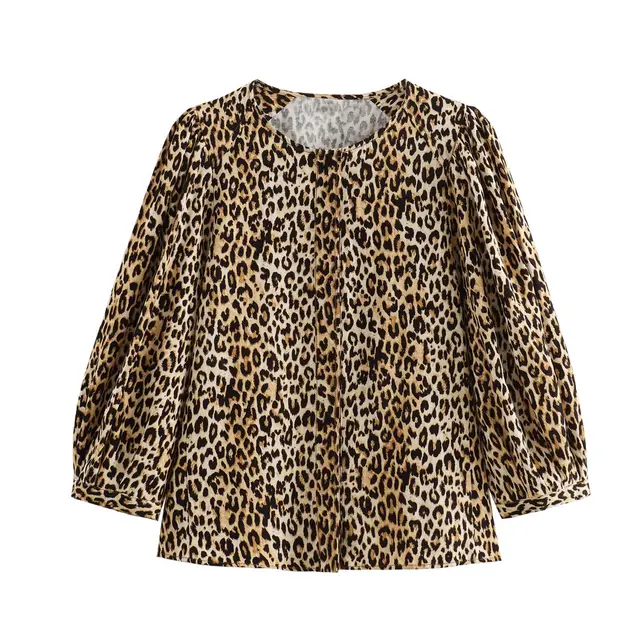 Crew Neck Casual Loose Printed Shirt - Shop at LoveMi