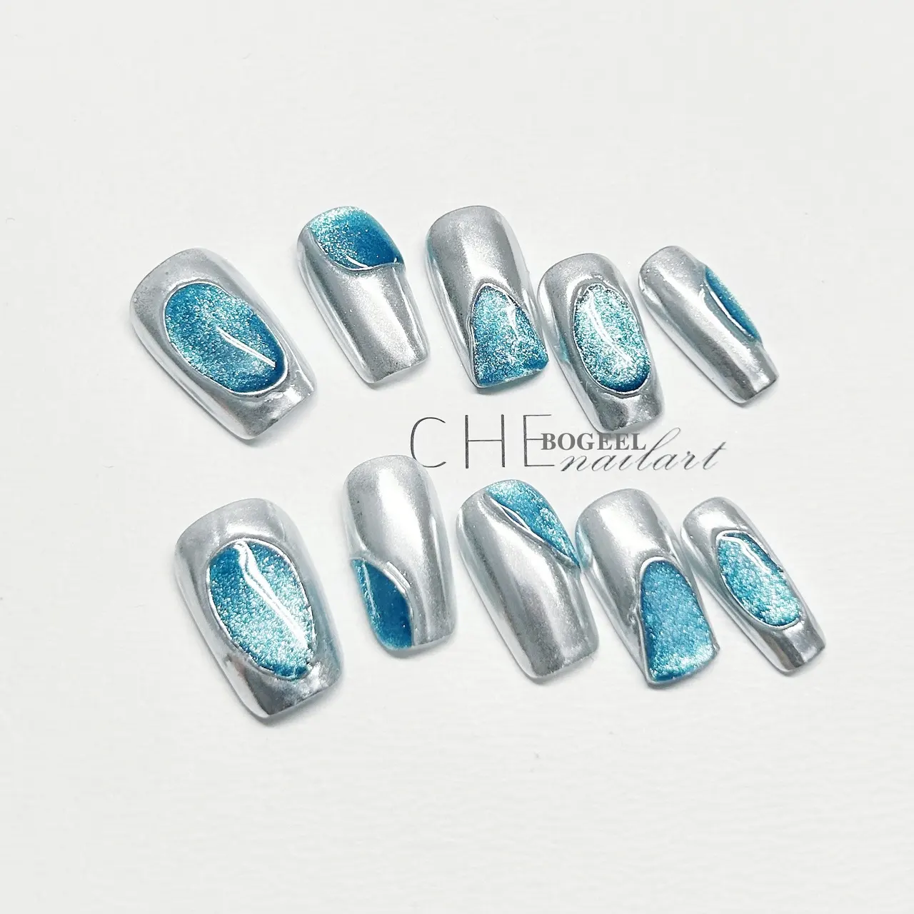 Wear Nail Finished Geometry Minority Fashion - Blue Fall
