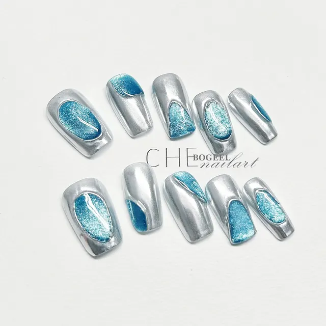Wear Nail Finished Geometry Minority Fashion Blue Fall - Shop at LoveMi