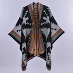 Autumn And Winter Scarf Versatile Lattice Ladies Travel Shawl - Cross Border Black And White