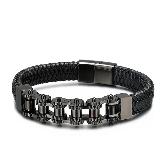 European And American Geometric Hand Jewelry Titanium Steel Chain Bracelet Black - Shop at LoveMi