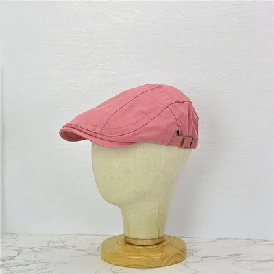 Japanese Style British Style Lake Blue Retro Denim Advance Hats Pink - Shop at LoveMi