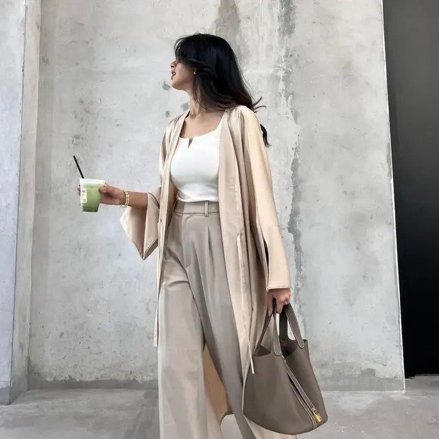 Middle East Muslim Robe Fashion Satin Soft Dress Apricot - Shop at LoveMi