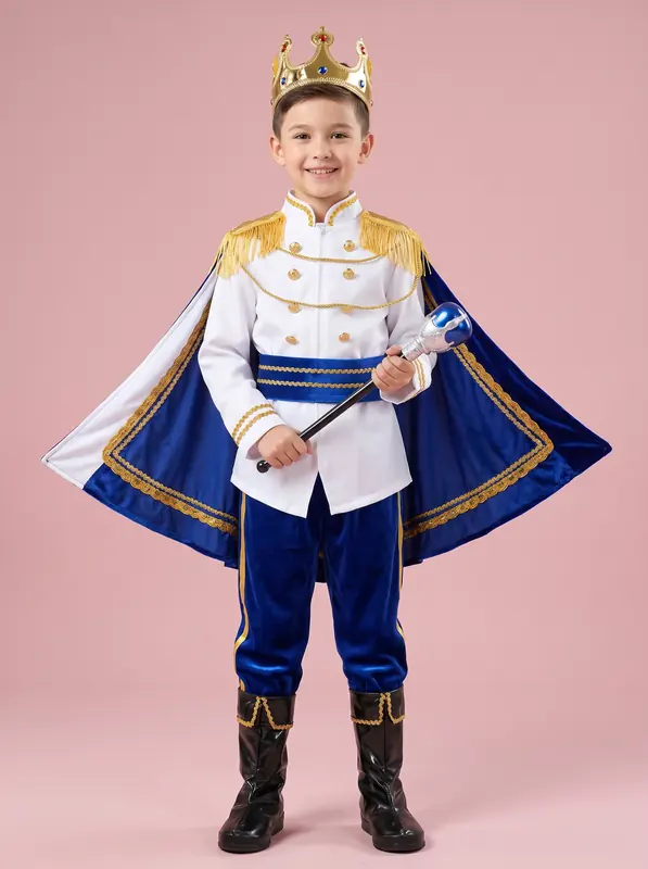 Prince Costume Children's Halloween King Cosplay Dress Up Blue Prince - Shop at LoveMi