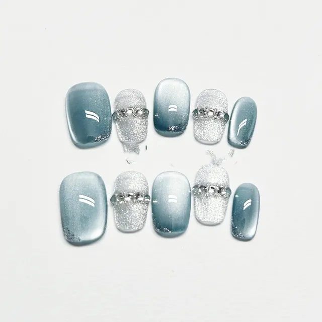 Original Creative White High Sense Fake Nails Cocoa Sea - Shop at LoveMi