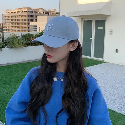 Ins Japanese Style All matching Trendy Baseball Cap Blue - Shop at LoveMi