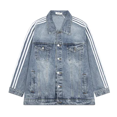 Punk Distressed Wash Denim Jacket Blue - Shop at LoveMi
