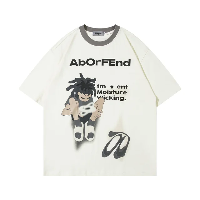 T shirt Men And Women Couple Loose Fashion Brand Apricot - Shop at LoveMi