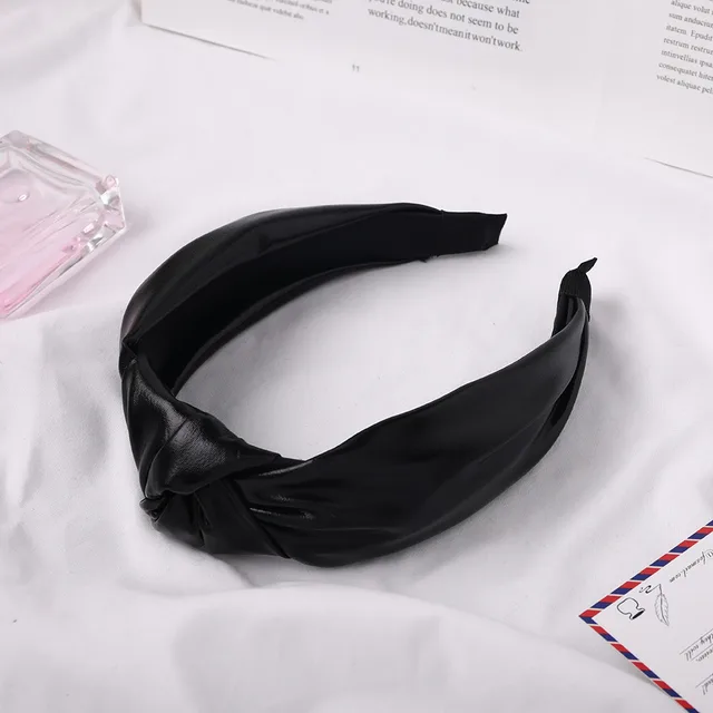 Bright Fabric Middle Knot Hairpin Washing Knotted Hair Hoop Black - Shop at LoveMi