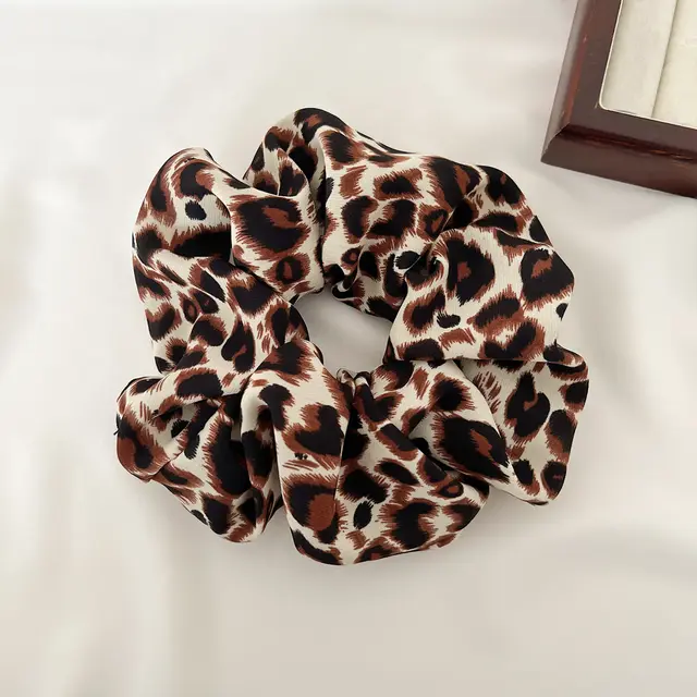 All matching Graceful Leopard Print Large Intestine Hair Ring 1 Black Brown Leopard Print - Shop at LoveMi