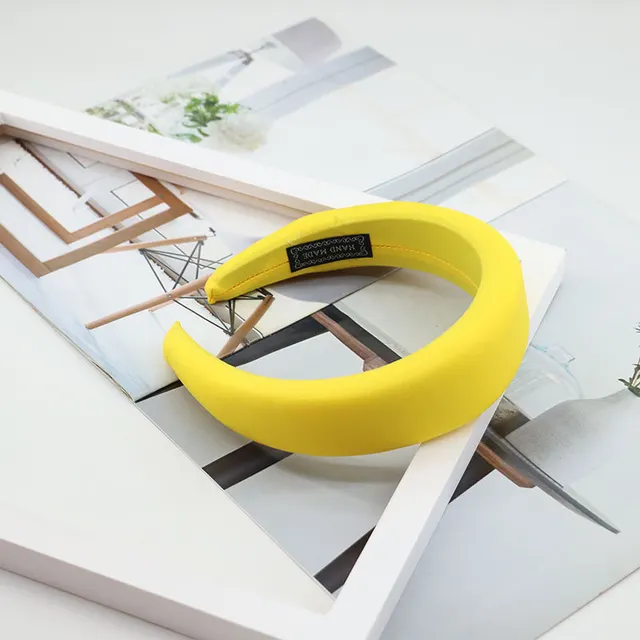 Creative Korean Version Candy colored Milk Silk Sponge Thickening Wide Brim Hair Band Yellow - Shop at LoveMi