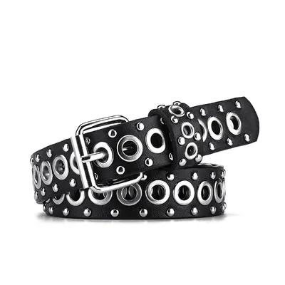 Fashion All match Air Hole Hollow Decoration Belt Black - Shop at LoveMi